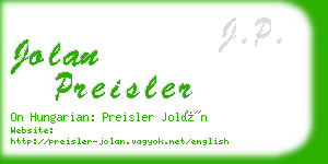 jolan preisler business card